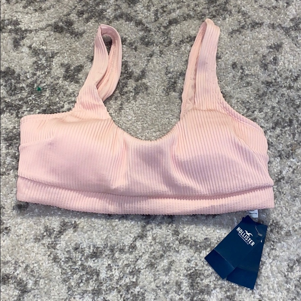 Pink ribbed Hollister bikini top